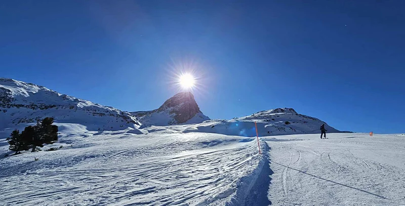 Sonne, Skihang - Skisafari in Südtirol